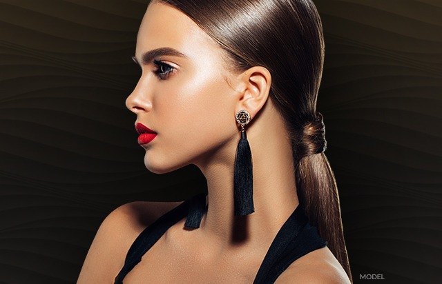 Model's profile view