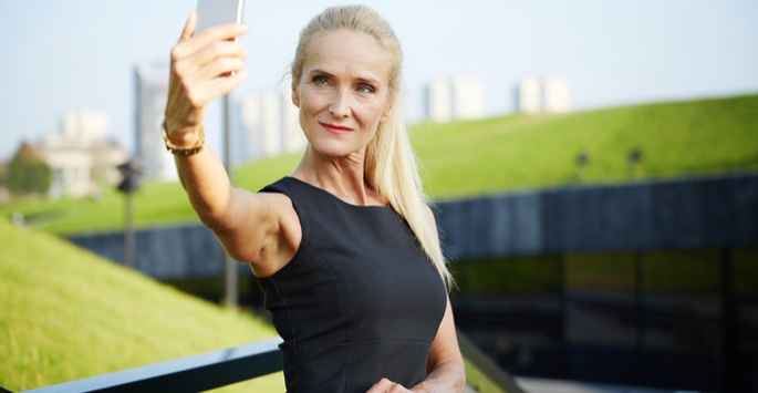 Woman taking a selfie