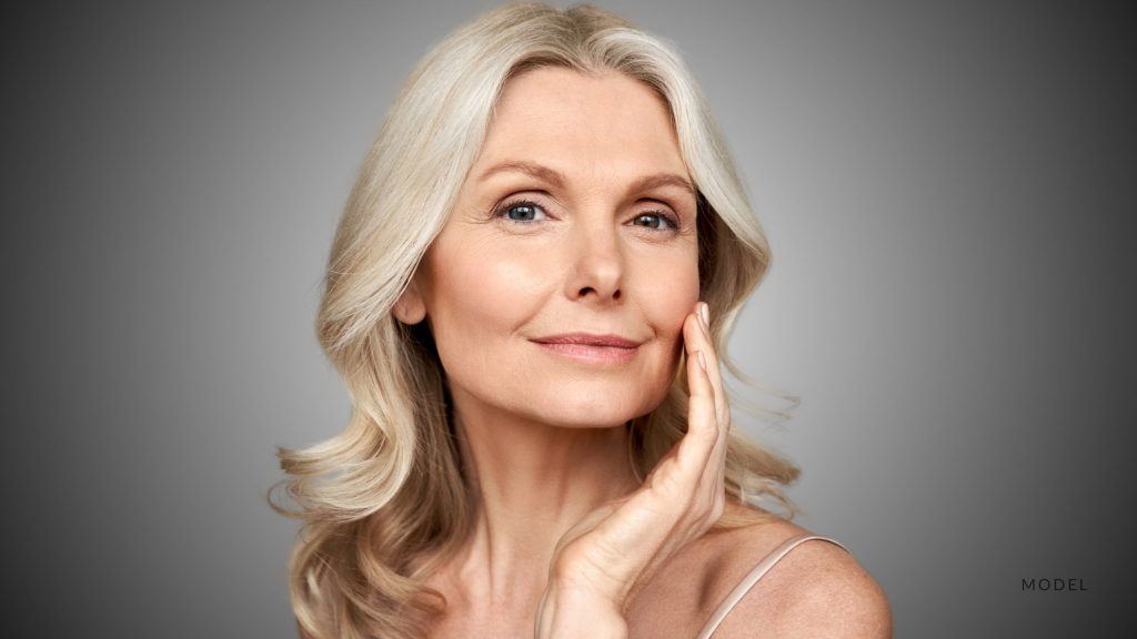 Beautiful middle-aged woman with glowing skin. (Model)